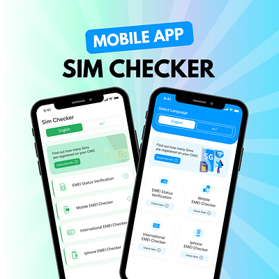 Sim Checker App 3d graphic design ui