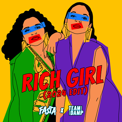 Rich Girl Remix Cover Artwork for DJ Fasta & Team Damp cover cover art cover artwork design illustration remix cover artwork