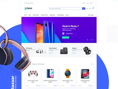 Bazar Online Center Website UI Design digital store online shopping ui ui design ui ux web design website ui