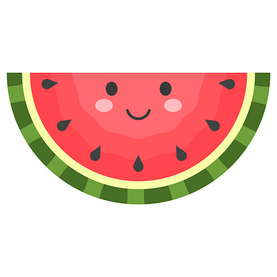 Cute watermelon in flat vector style adobe illustrator cartoon clipart cute flat design flat illustration flatvector illustration kids illustration sticker vector illustration vhilfren illustration watermelon