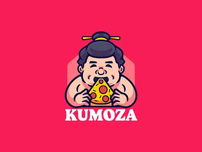 Sumo Pizza Logo Design brand branding cartoon character cute food japanese logo logodesigner logomaker mascot pizza restaurant slice sumo
