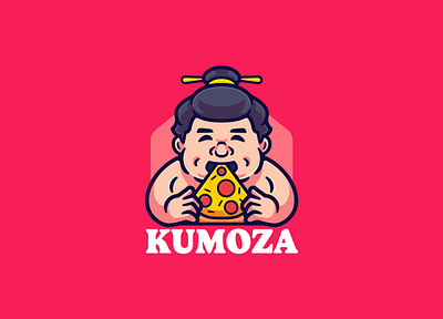 Sumo Pizza Logo Design brand branding cartoon character cute food japanese logo logodesigner logomaker mascot pizza restaurant slice sumo