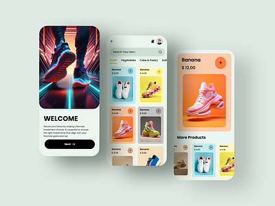 Shoe E-commerce App Screen Design app branding design ecommerce landing landing page logo motion graphics shoe ui ux ux design webite