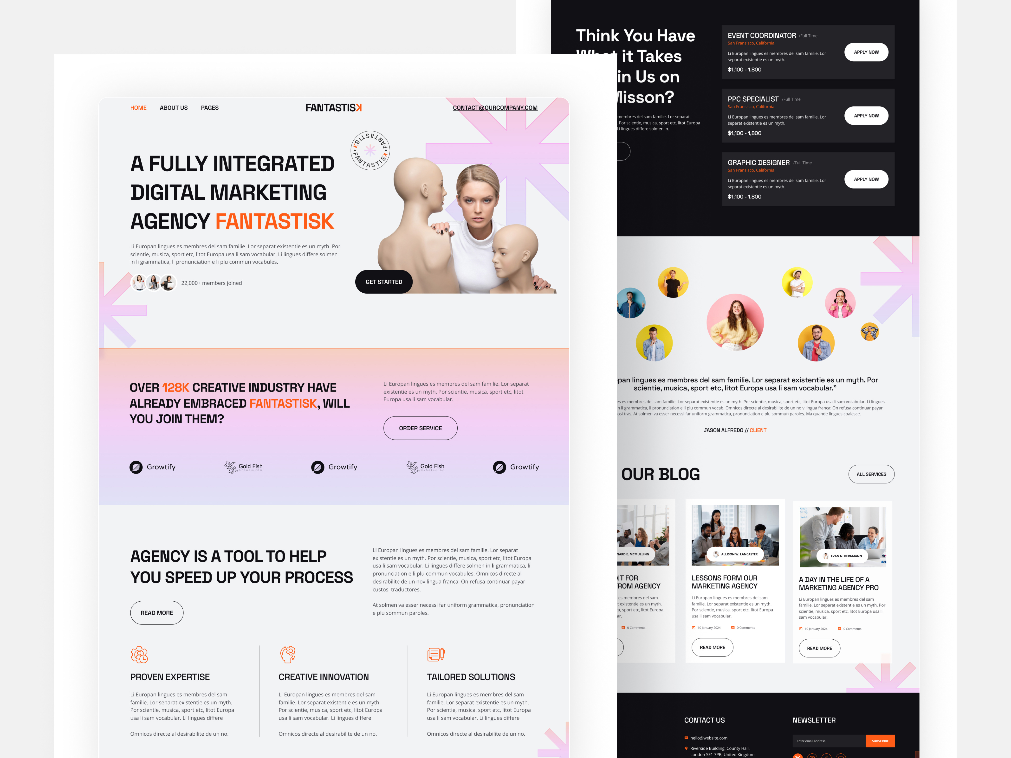 Marketing Agency Landing Page agency branding colorful creative design concept gradient influencer interface landing page marketing marketing agency modern promo social media ui uiux user interface vibrant web design youth