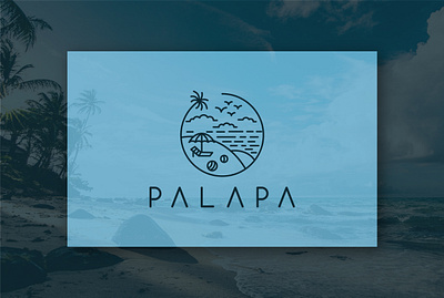 Palapa beach graphic design logo minimal travel