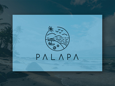 Palapa beach graphic design logo minimal travel