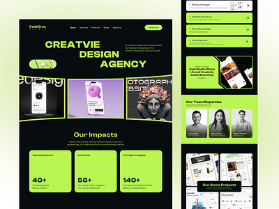 Creative Design Agency Landing Page Design agency branding creative deisng design graphic design landing page typography ui ux vector webiste