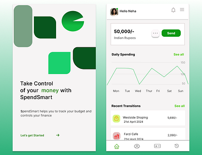 Money Control App "SpendSmart" animation branding graphic design mobileapp motion graphics ui ux