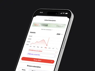Active Subscription - Cloud Computing clean cloud computing ios design minimal mobile app saas subscription tech ui uiux