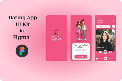 Dating App Design Ui Kit 3d animation app appdesign branding dating app design designing designs figma graphic design graphicdesigner illustration logo motion graphics ui ui ux uiux design ux