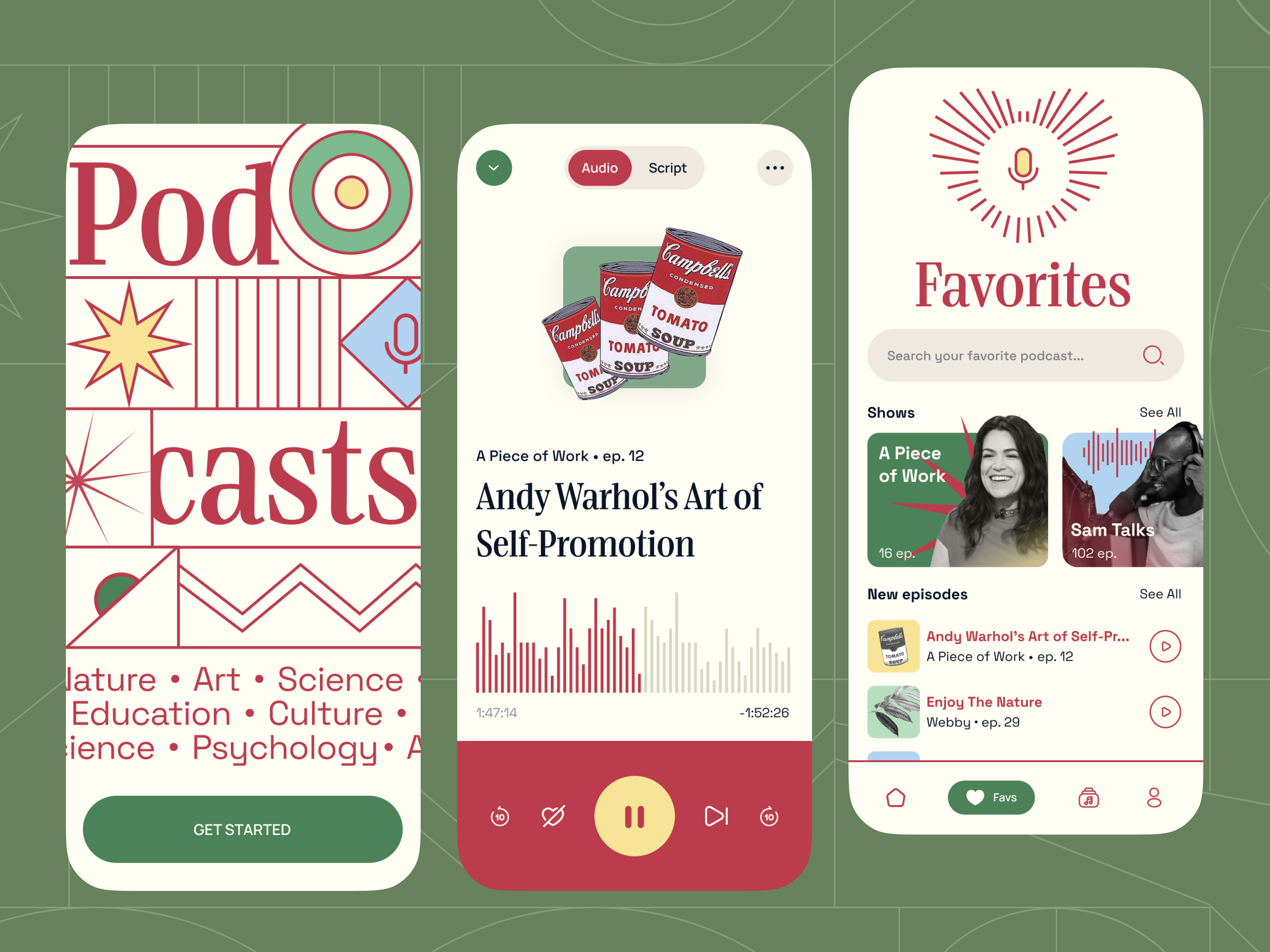 Podcast Mobile App android app app screens app ui application design ios mobile mobile app design ui