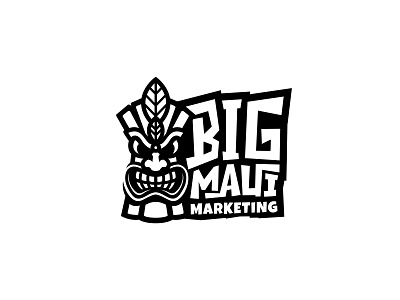 Big Maui alex seciu branding face logo hawaii design leaf logo design statue logo tiki tiki logo