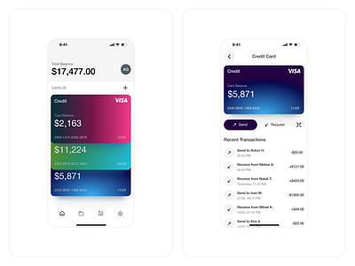 WealthWise: Banking Made Simple app balance bank banking card finance fintech gradients ios money sme ui ux wallet