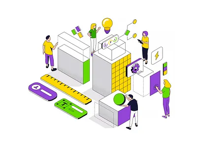 Modern Business Isometric illustration business chartacter creative design isometric man ui vector woman