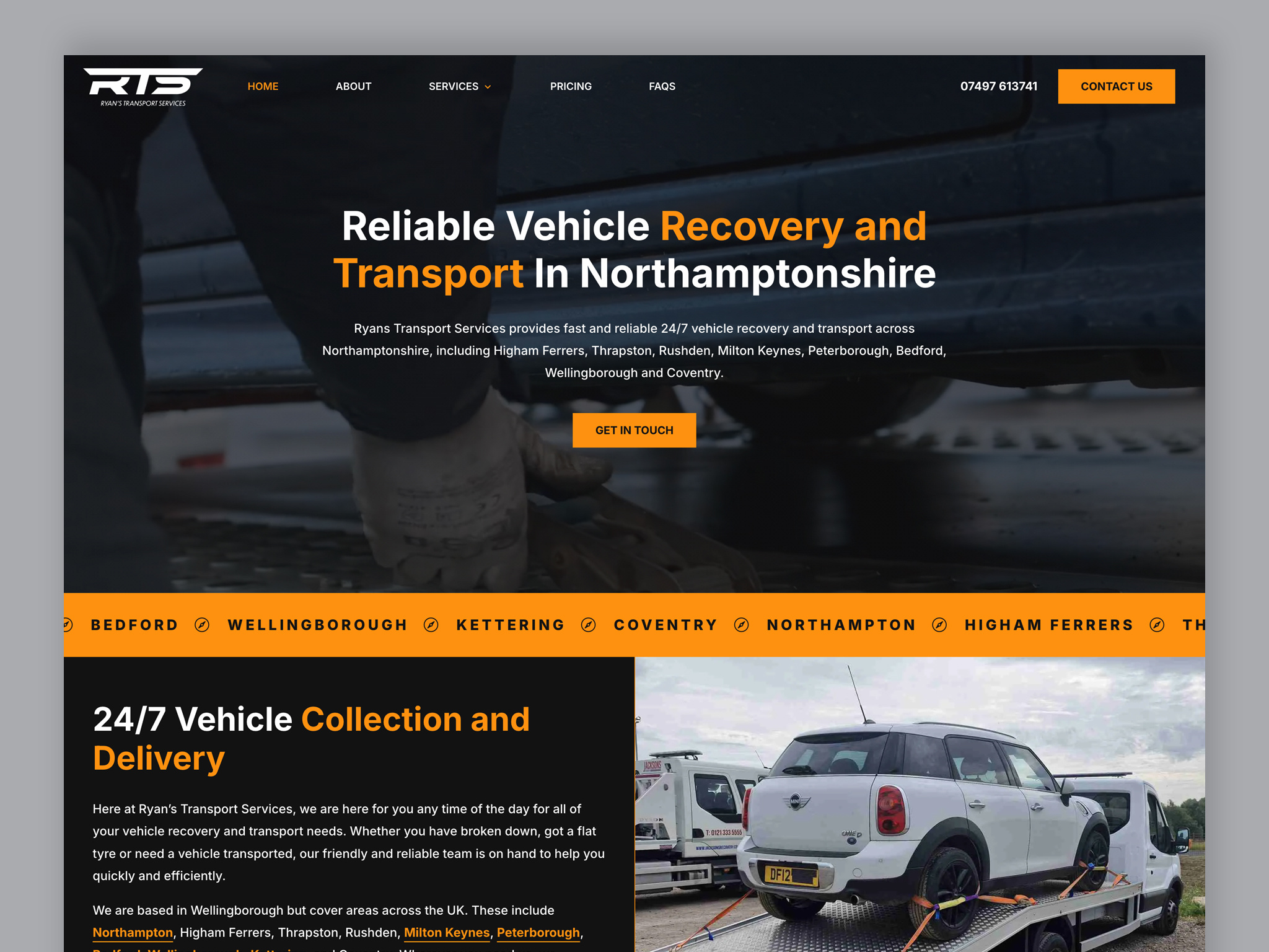 Breakdown & Transport Company: Website UI/UX automotive breakdown design figma mockup recovery transport ui ux vehicles web web design web development