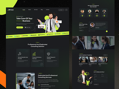 Brixso- Corporate & Consulting Business Web Design accountant adviser agency animation business company consulting corporate creative design finance financial landing page logo marketing minimal modern portfolio startup ui
