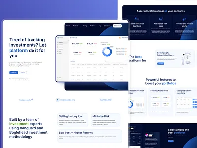 Website Interface | Fintech Portfolio Platform appdesign assets blue crm dailyui dashboard design erp finance fintech home page landing page money saas ui uidesign userexperience userinterface uxdesign website design