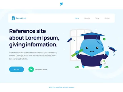 Header Illustration Forward Email ai animation app design header illustration landing page monster ui ux web