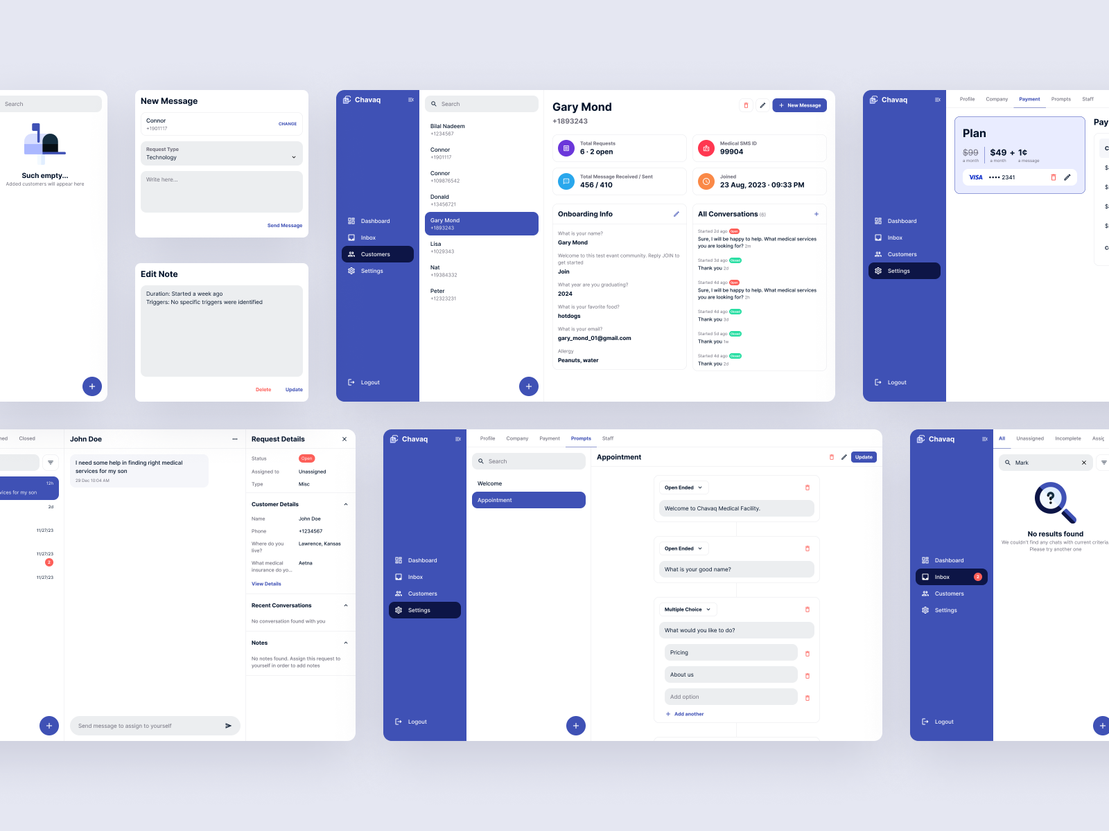 Chavaq - AI powered SMS platform for easy communication agent ai customer customer service design saas sms ticket ui ux