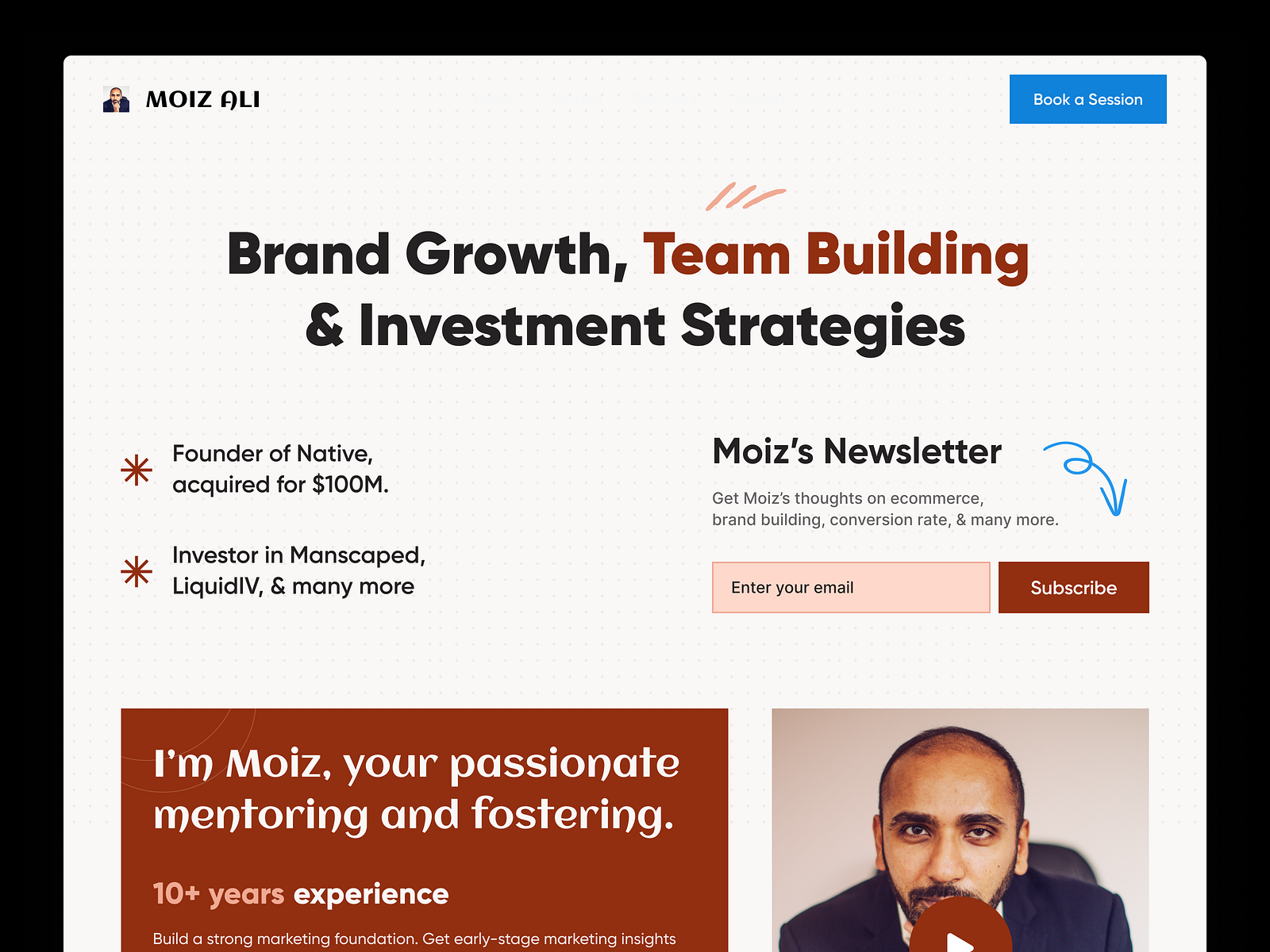 Moiz - Business Coach Website by Aminul Haque Chowdhury on Dribbble