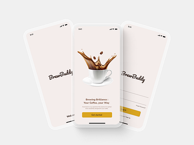 Brew Buddy Coffee App. coffee app online orsering online tracking uiux