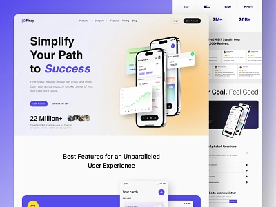 Finzy- Finance Website Landing Page banking banking landing page best landing page design finance landing page finance ui finance website finances financial financial services financial website fintech fintech startup fintech website homepage investing website investment landing page design landing page ui ui ux website ui