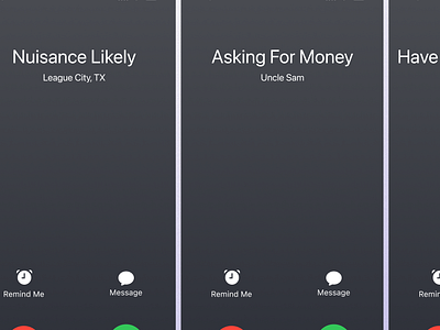 iOS Call Intention ID app apple design ios product design product designer ui uidesign uidesigner uxdesign uxdesigner