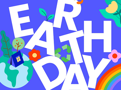 Earth Day animation art direction branding design earth earthday graphic design illustration kinetictypography logo lottie lottiecreator lottiefiles motion graphics typography vector