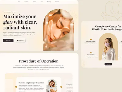 Landing Page Skincare Clinics app beauty clinics dashboard doctor girl illustration landing page skin skincare ui ux website