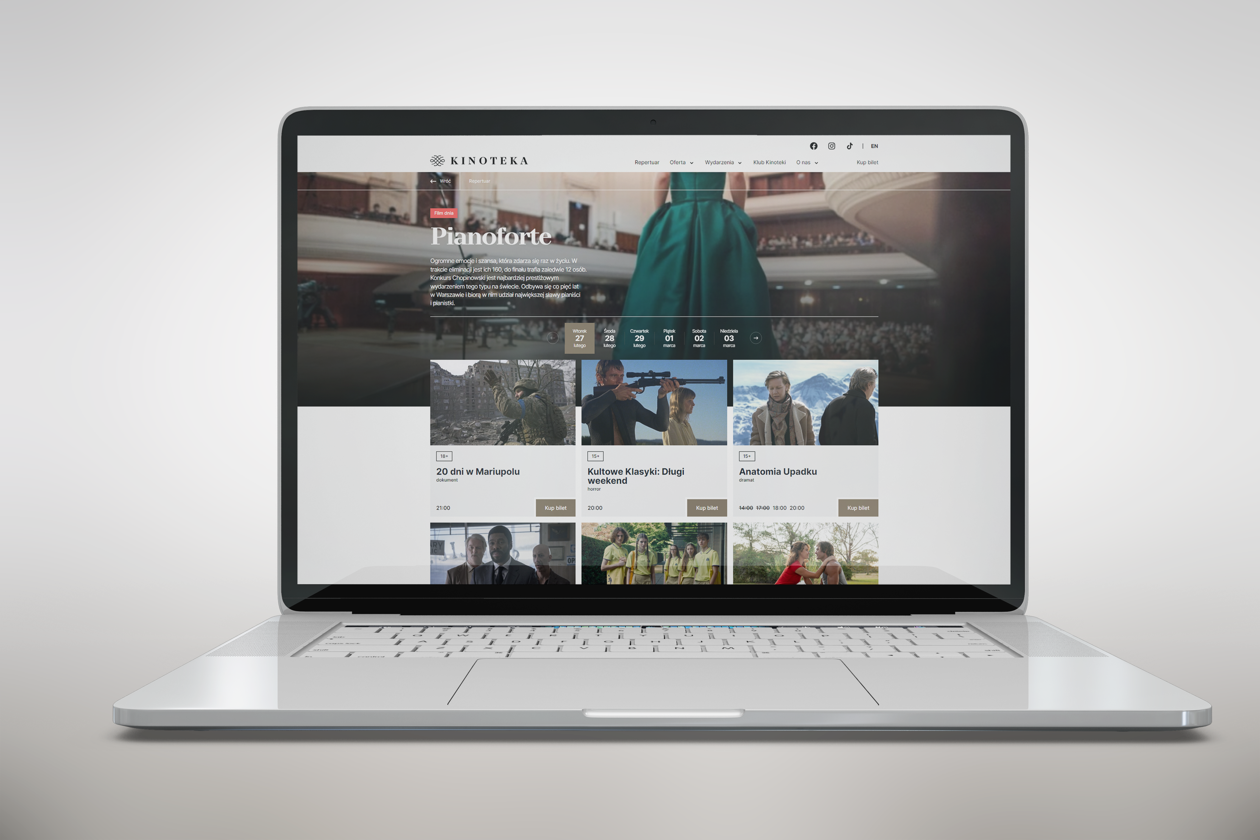 Kinoteka - New website of the iconic Warsaw cinema cinema cinema website cinema website design clean clean ui design landing page ui ux web web design website website design