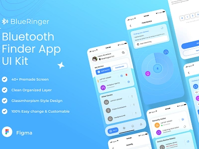 Blue Ringer Bluetooth Finder Mobile App bluetooth devices finder finder app mobile app ui ui kit uiux user interface wireless app