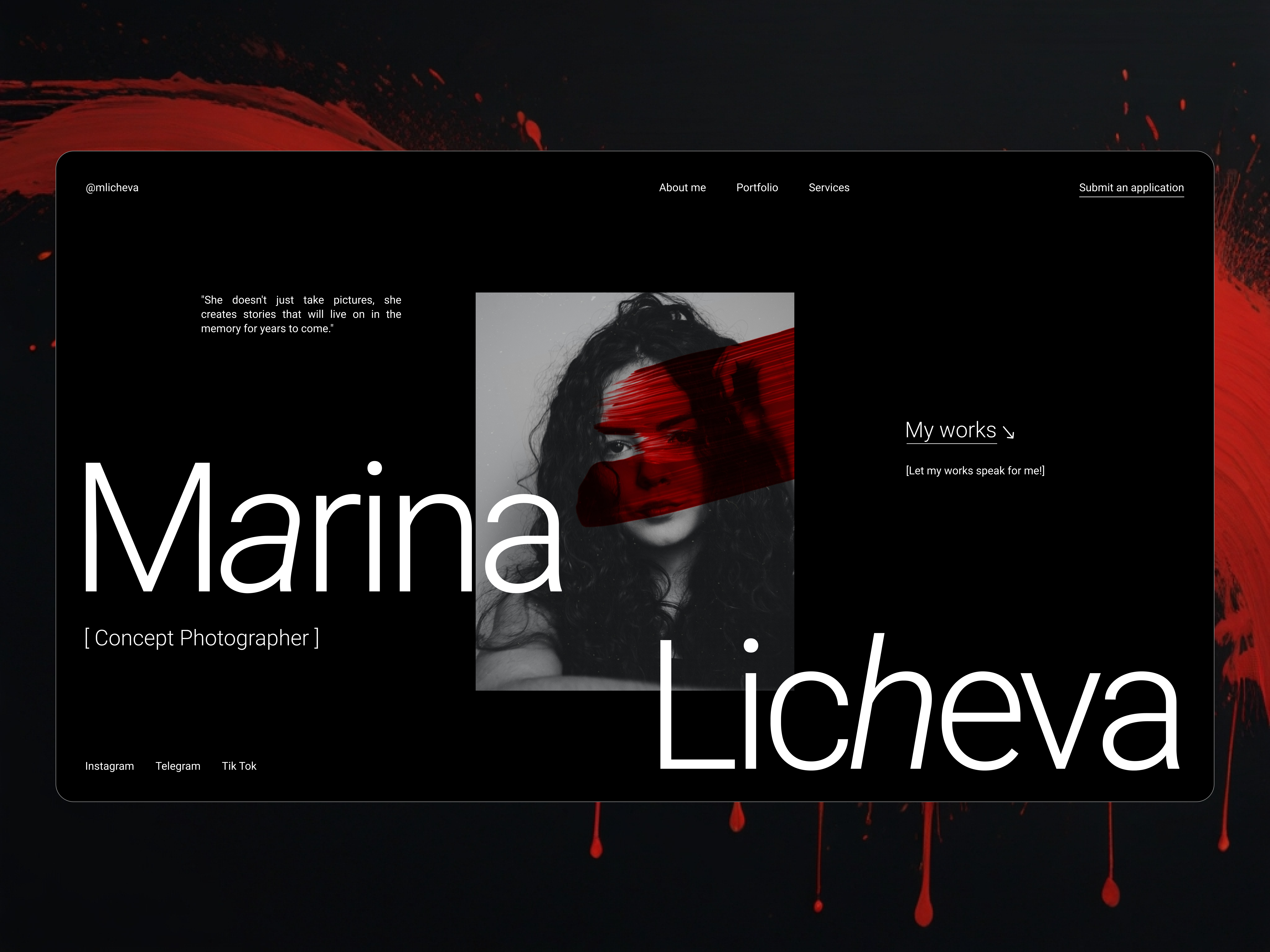 Landing page for concept photographer ai concept photographer design graphic design illustration minimal photographer photography typography ui ux uxresearch