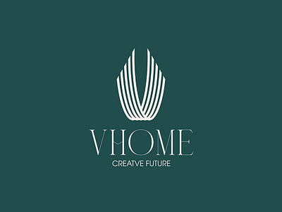 Logo Interior Design Company - Vhome branding design graphic design illustration interior design logo logo logo identity vector