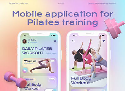 Mobile application for Pilates training design figma mobile app pilates sport ui ux