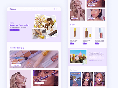 Makeup brand Website app app design branding button design flat design shadow ui ux web webdesign
