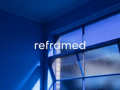 Reframed branding design logo