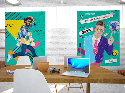 Vibrant Office Poster art banners branding creativity editorial design eye catching graphic design illustration modern modern aesthetics morale office poster print design typography ui vector vibrant visual visual communication