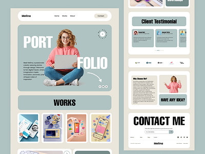 Portfolio Website Landing Page Design animation branding design graphic design illustration landing page logo typography ui ux vector