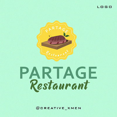 Logo for "PARTAGE Restaurant" banner brandidentity branding design graphic design illustration logo logod logodesign ui