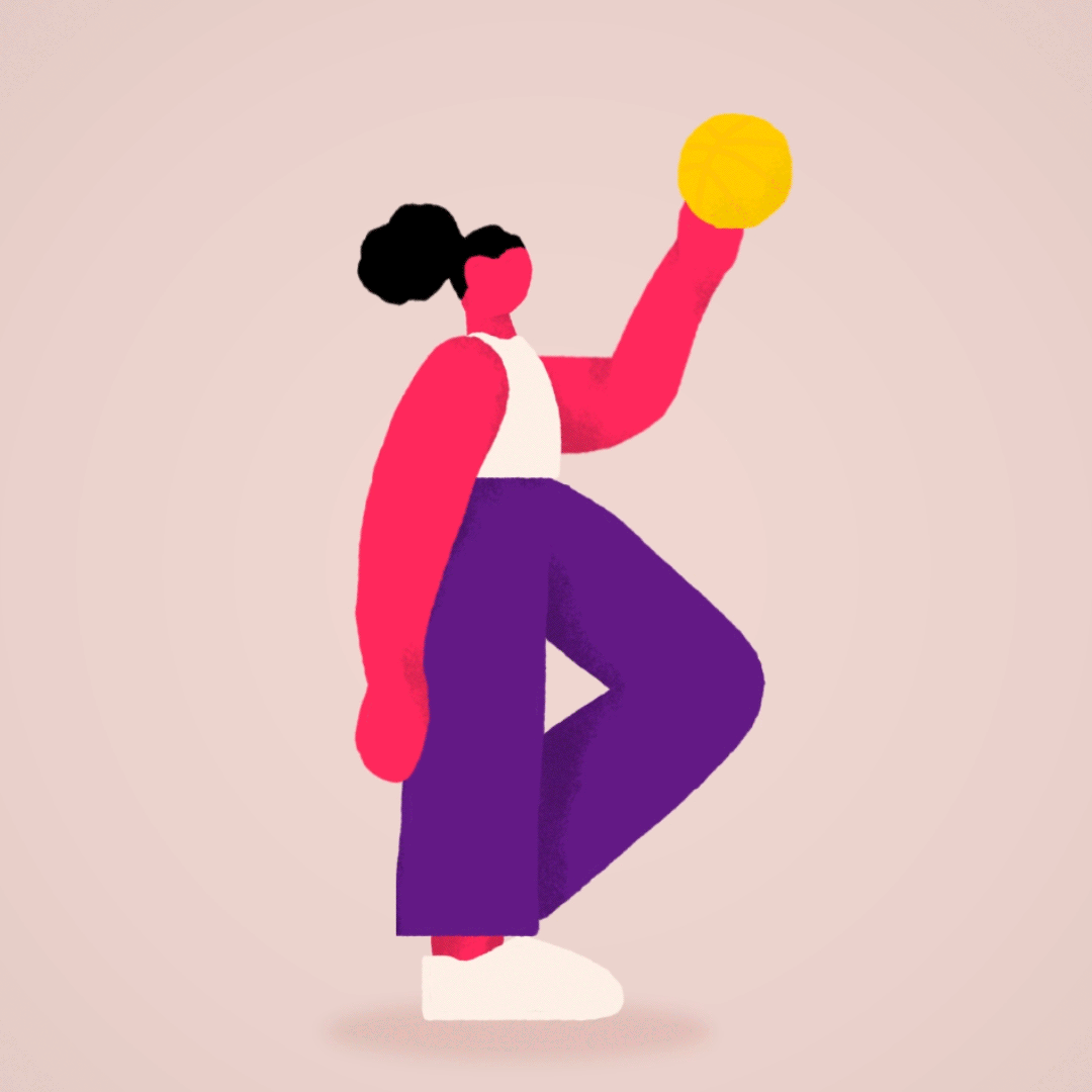 Shooting hoops 🏀 animation ball basketball character gif illustration loop mograph netball