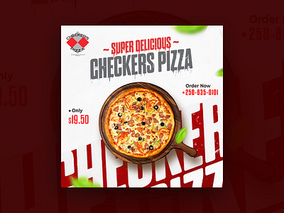 Checkers Pizza Ad ads design banner design design graphicdesign homepage design illustration landing page ui ui design webdeisgn