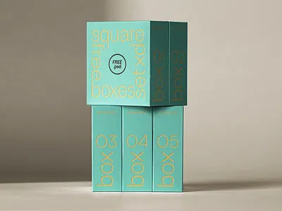 Free Branding Square Boxes Psd Mockup box mockup packaging mockup product mockup