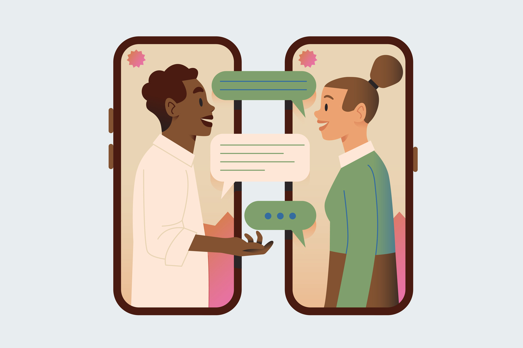 Customer Journey 2d app character conceptual digital flat folioart illustration kiki ljung phone technology vector