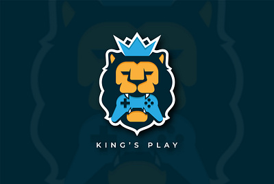 Kings Play creative gaming lion logo modern