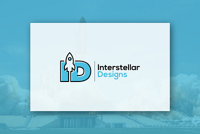 Interstellar Designs graphic design logo minimal monogram rocket