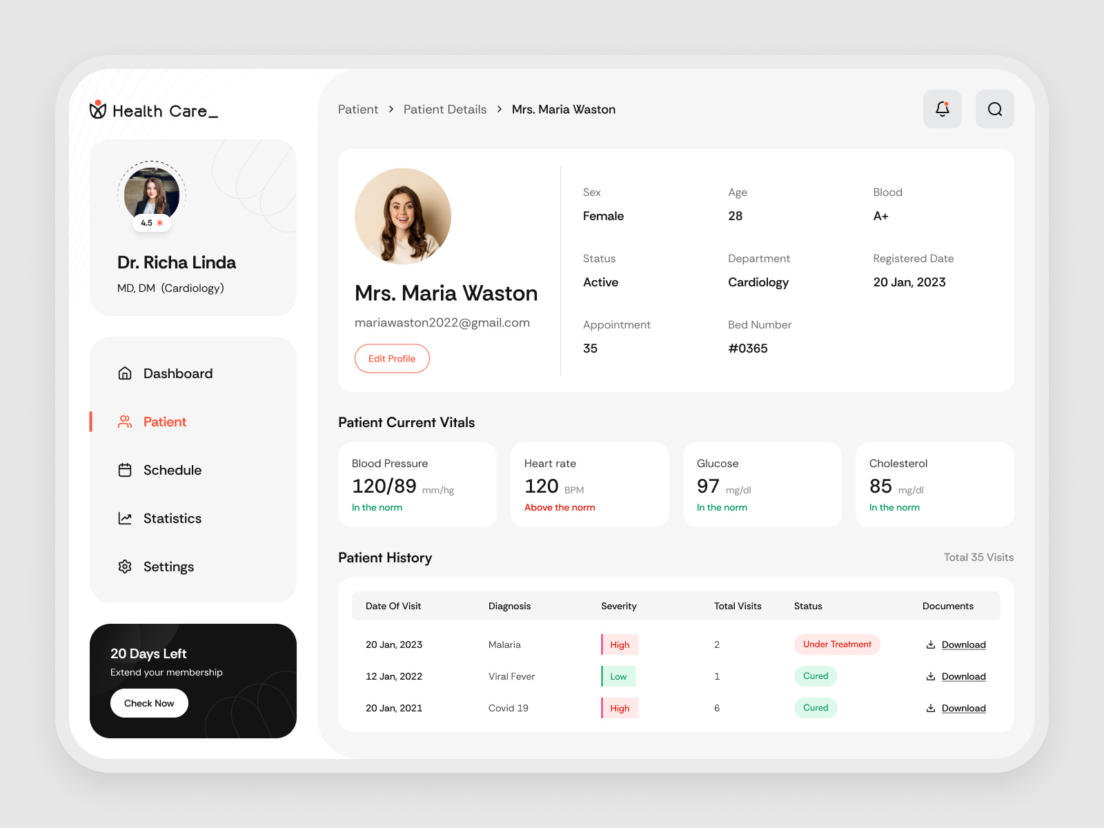 Patient Profile, Healthtech Platform, UI UX Design by Octet Design ...