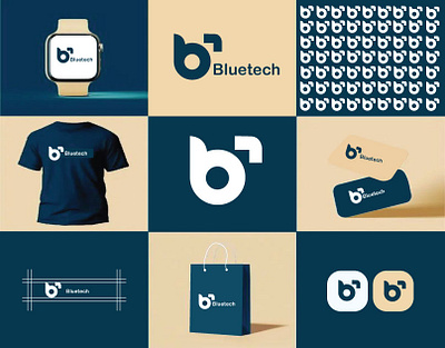 Bluetech Logo Branding Design 3d animation branding graphic design logo motion graphics ui