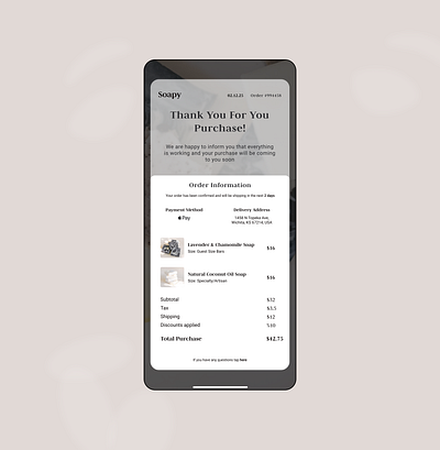 Purchase Receipt For App app design typography ui ux