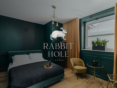 Rabbit Hole Rooms - logo. branding hotel illustration logo