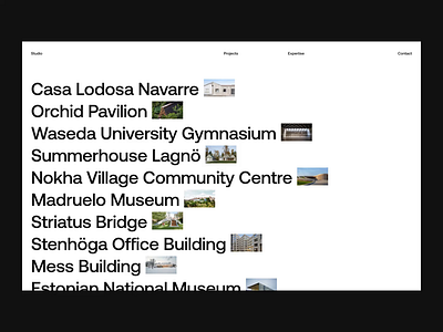 Gymnasium architecture clean editorial grid layout minimal typography ui website white space